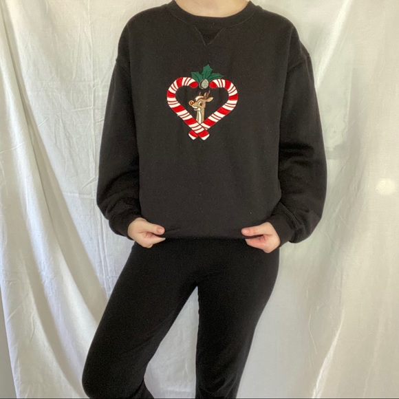 Rudolf The Red Nosed Reindeer Embroidered Crewneck - Picture 3 of 5